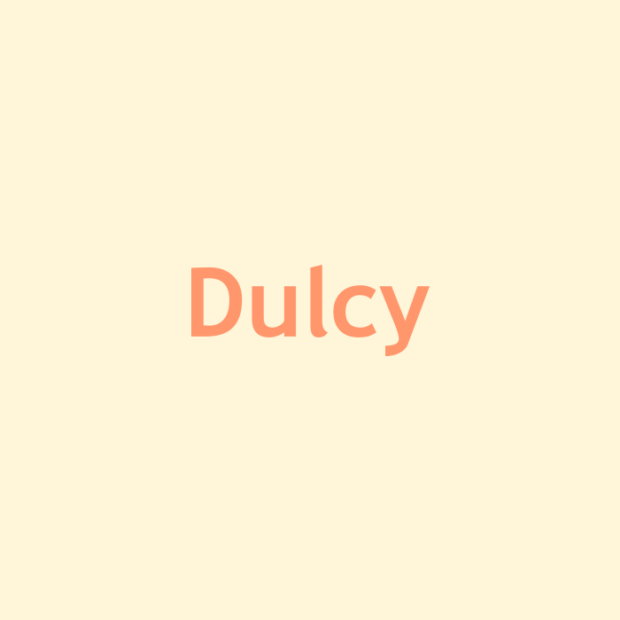 Logo Dulcy en typographie minimaliste utilisé dans une identité visuelle de marque.