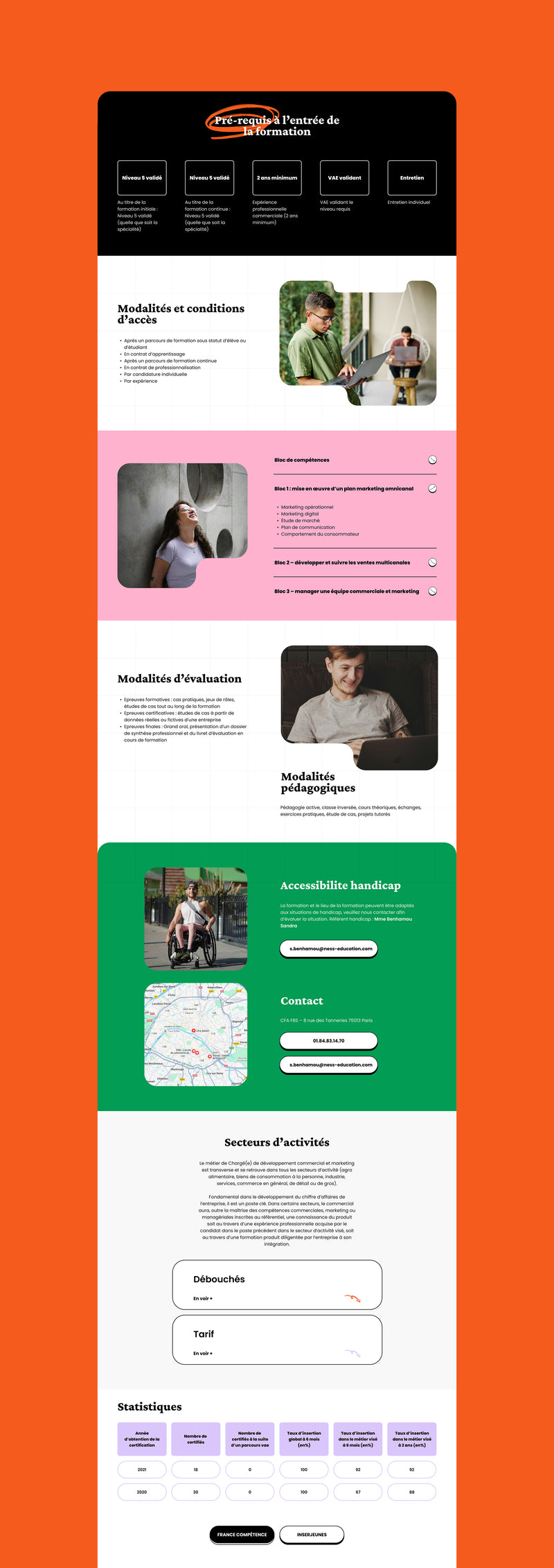 Page de formation Ness School : prérequis, programme, évaluations, accessibilité et débouchés.